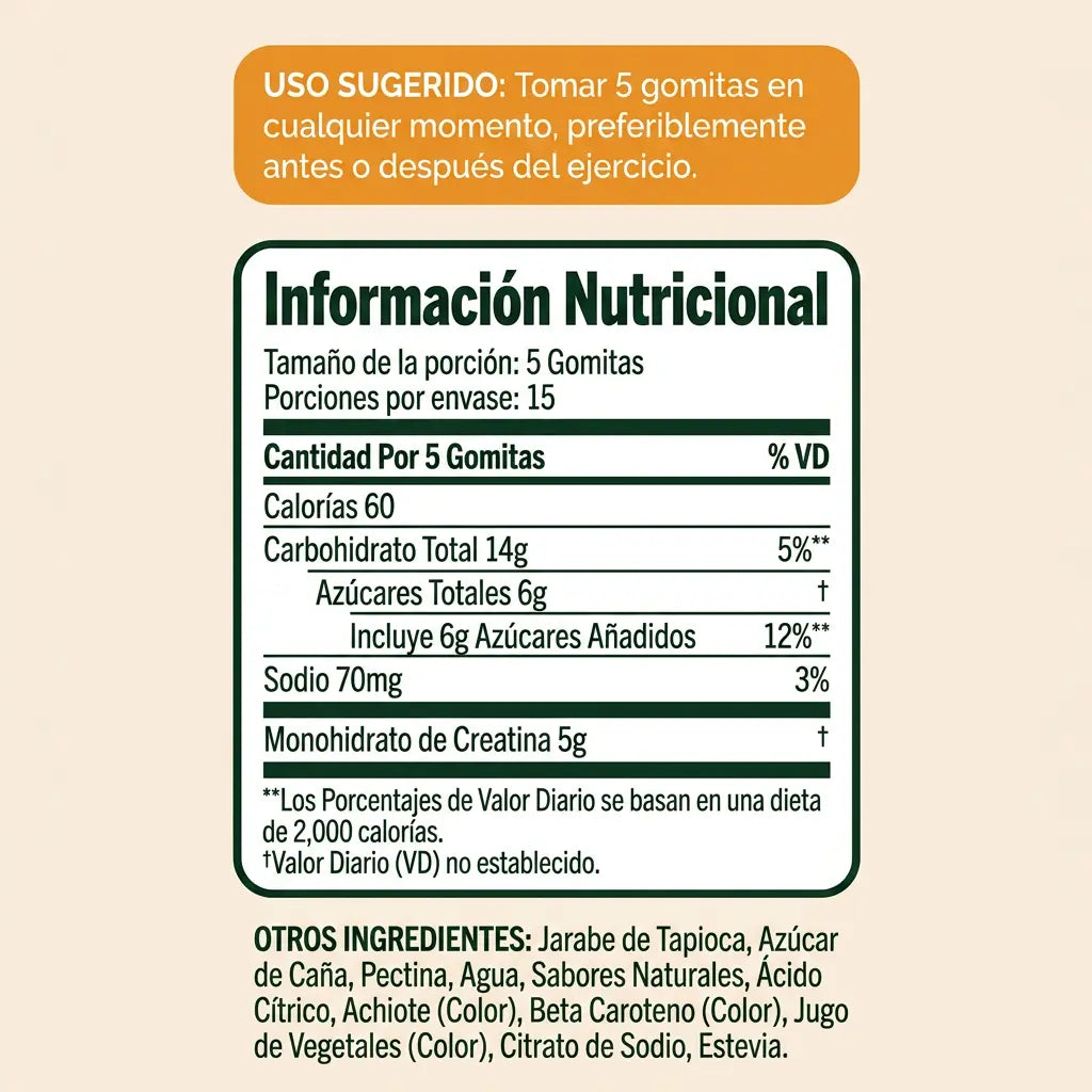 GOMITAS DE CREATINA + ENVÍO GRATIS